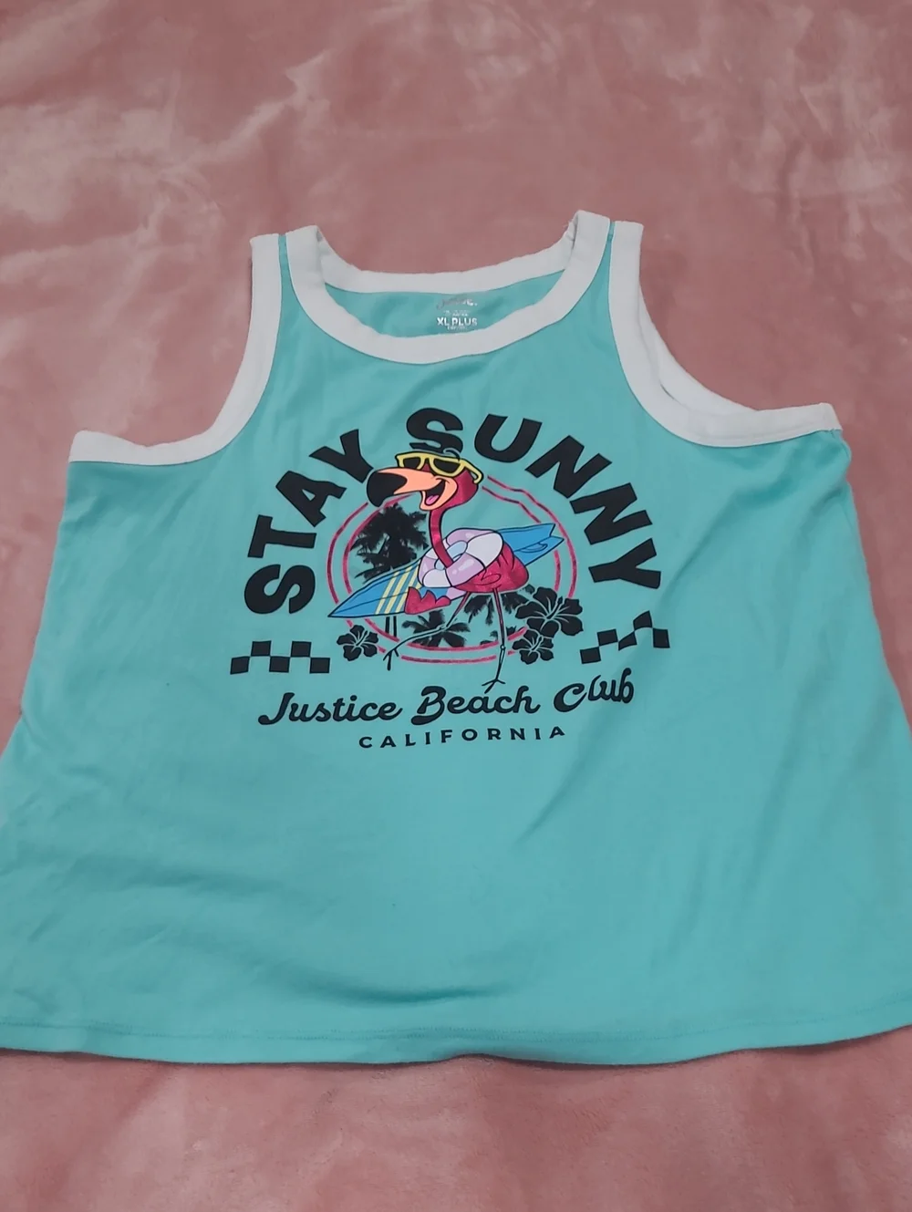 Justice Aqua Blue Stay Sunny Tank Top